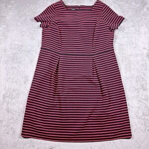 Talbots Fit & Flare Dress Women's 16W Striped Short Sleeve Knee Length